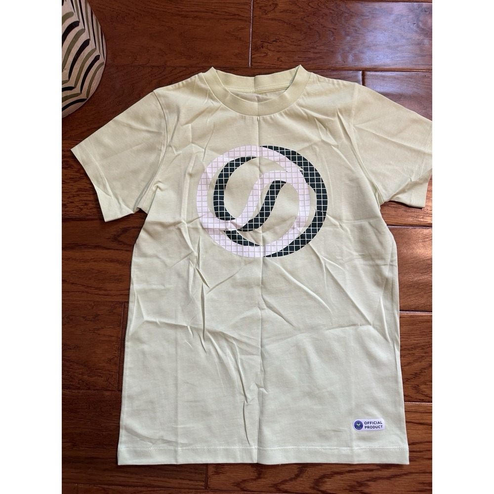 Official Wimbledon Championships Kids Size 8-9 Yrs Green Graphic Tee Tennis